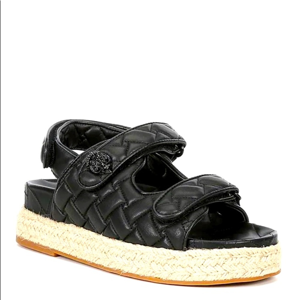 Kurt Geiger Orson Espadrille Quilted Leather Eagle Head Detail Sandals